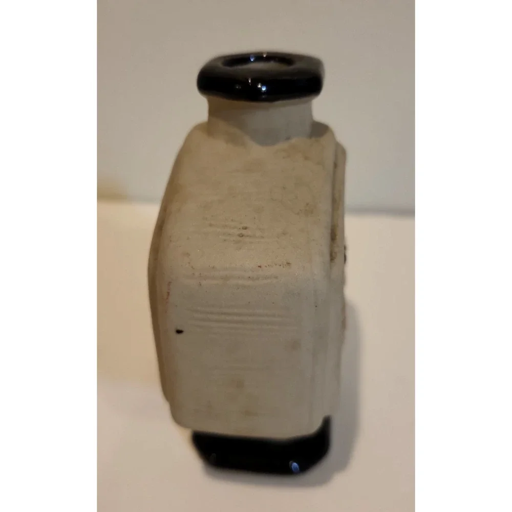 Vtg Takahashi Art Pottery Bud Vase Snail Shell Mini Bottle Japan Cottage core
